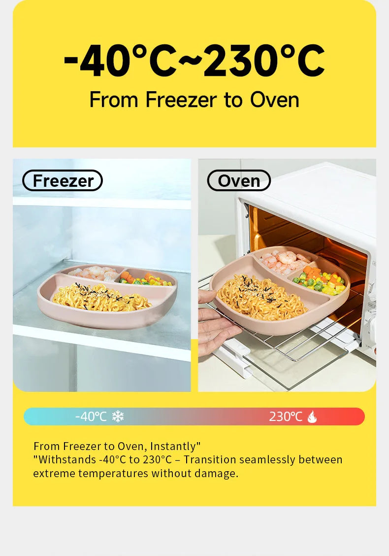 צלחת סיליקון עם ואקום לתינוקות – בטוחה וללא BPA