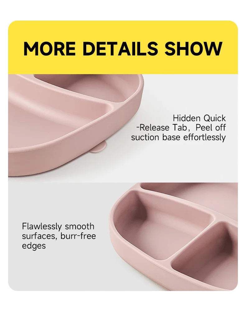 צלחת סיליקון עם ואקום לתינוקות – בטוחה וללא BPA