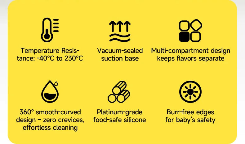 צלחת סיליקון עם ואקום לתינוקות – בטוחה וללא BPA