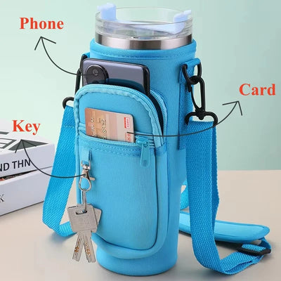 תיק נשיאה 40 אונקיות עם רצועת כתף מתכווננת וכיסים מרובים