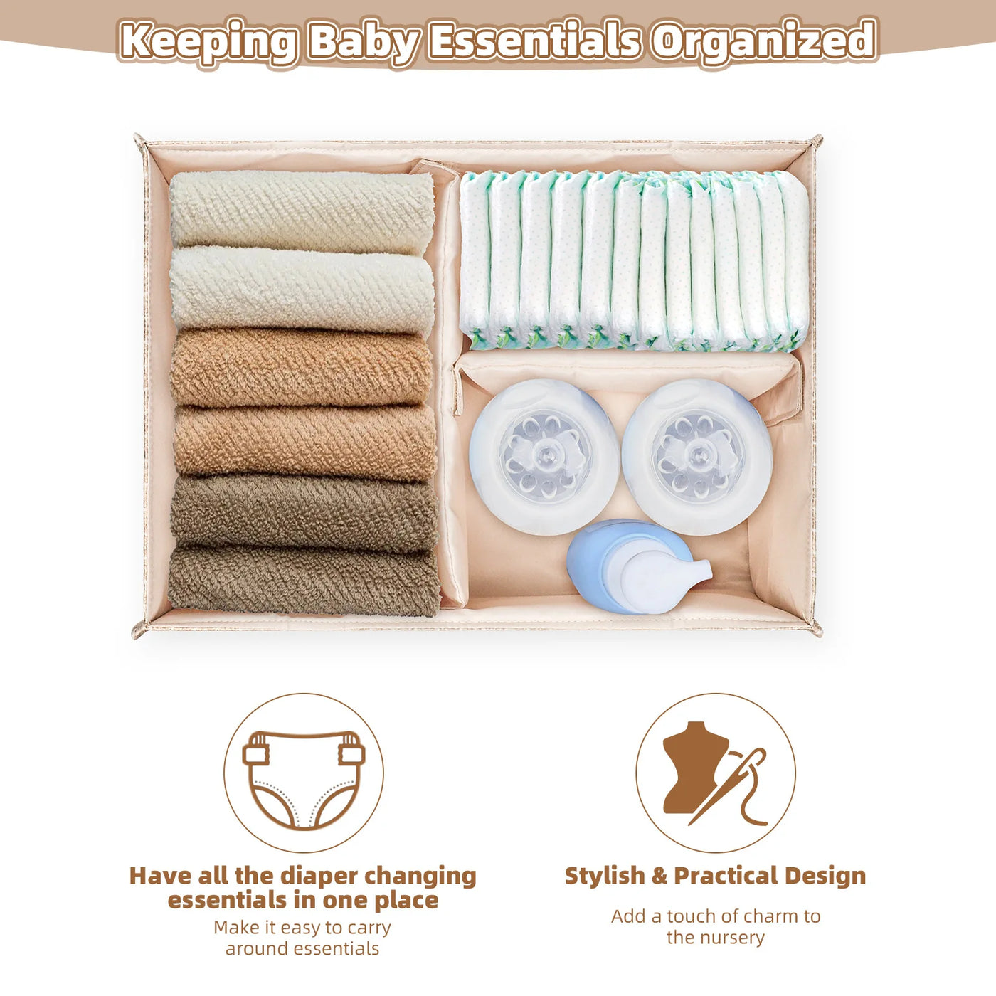 תיק החתלה נייד מתקפל עמיד במים לנסיעות